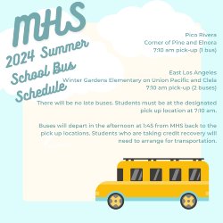 2024 MHS Summer School Bus Schedule